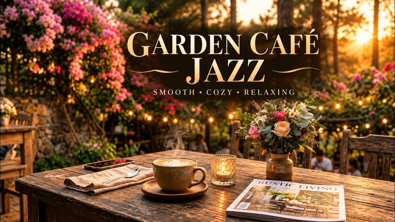 Garden Cafe Jazz ☕ Smooth Jazz & Relaxing Coffee Shop Music for a Cozy ...