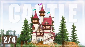 Building a Medieval Cherry Wood Castle - Minecraft Tutorial [2/4]