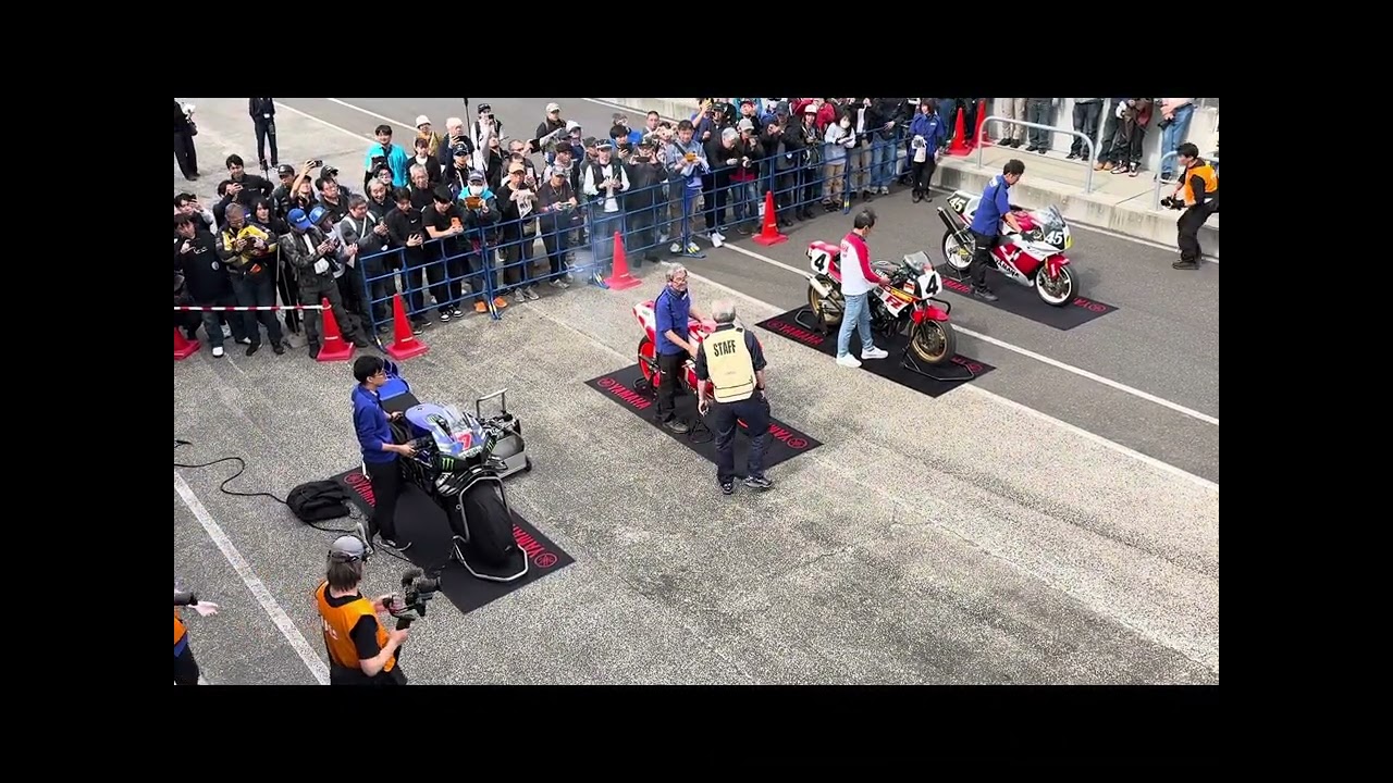 The engine sounds of four YAMAHA motorsport history machines echoed throughout Sportsland SUGO