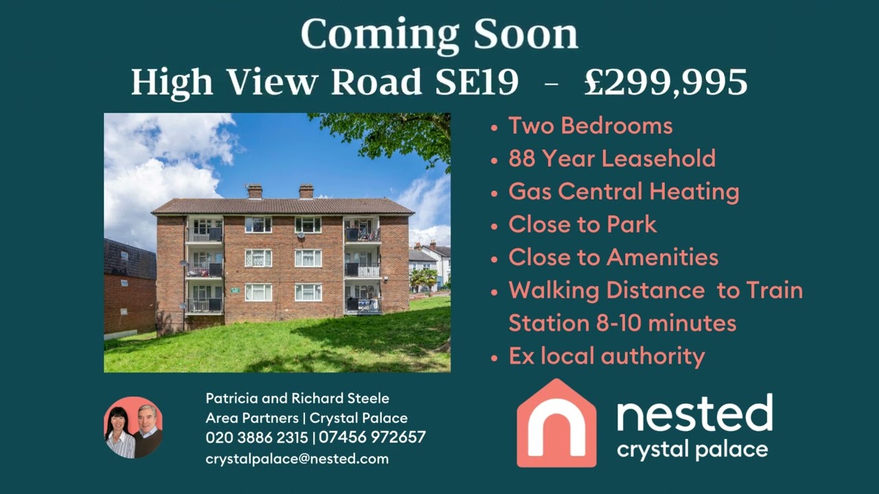 COMING SOON!!!! For Sale 2 Bedroom ex local authority Flat Crystal Palace SE19. 680 Sq. ft.