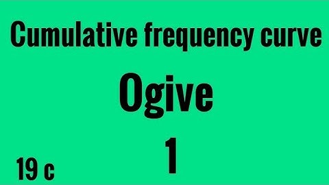 Cumulative frequency curve || Ogive || Exercise 19c ||Class 10