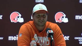 Cleveland Browns' Offensive Coordinator Travis Switzer Meets with the Media Ahead of his First Game