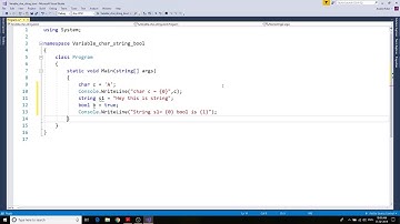 How to create Variable of type char, string, bool?