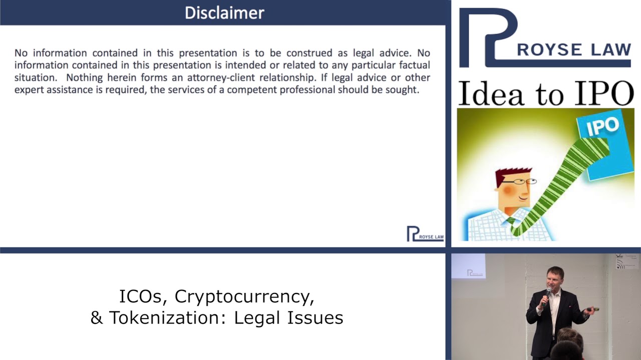 4-24-18 ICOs, Cryptocurrency, and Tokenization: Legal Issues