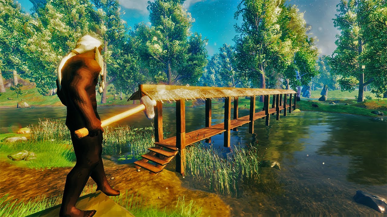 БОЛЬШЕ МОСТОВ!!! Выживание без лодок в Вальхейме! #3