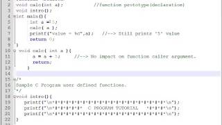 TAMIL C PROGRAM CALL BY VALUE DEMO