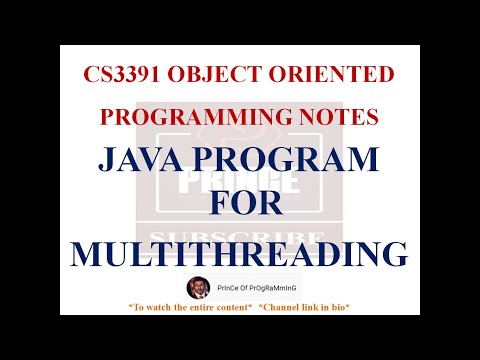 JAVA PROGRAM FOR CREATING MULTIPLE  THREADS | CS3391 OBJECT ORIENTED PROGRAMMING NOTES