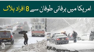Us snow storm - Deadly blizzard leaves 8 dead - Aaj News