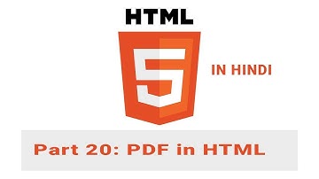 HTML 5 Tutorial in HINDI [Part 20] - PDF in HTML 5 - How to Embed PDF Document in HTML