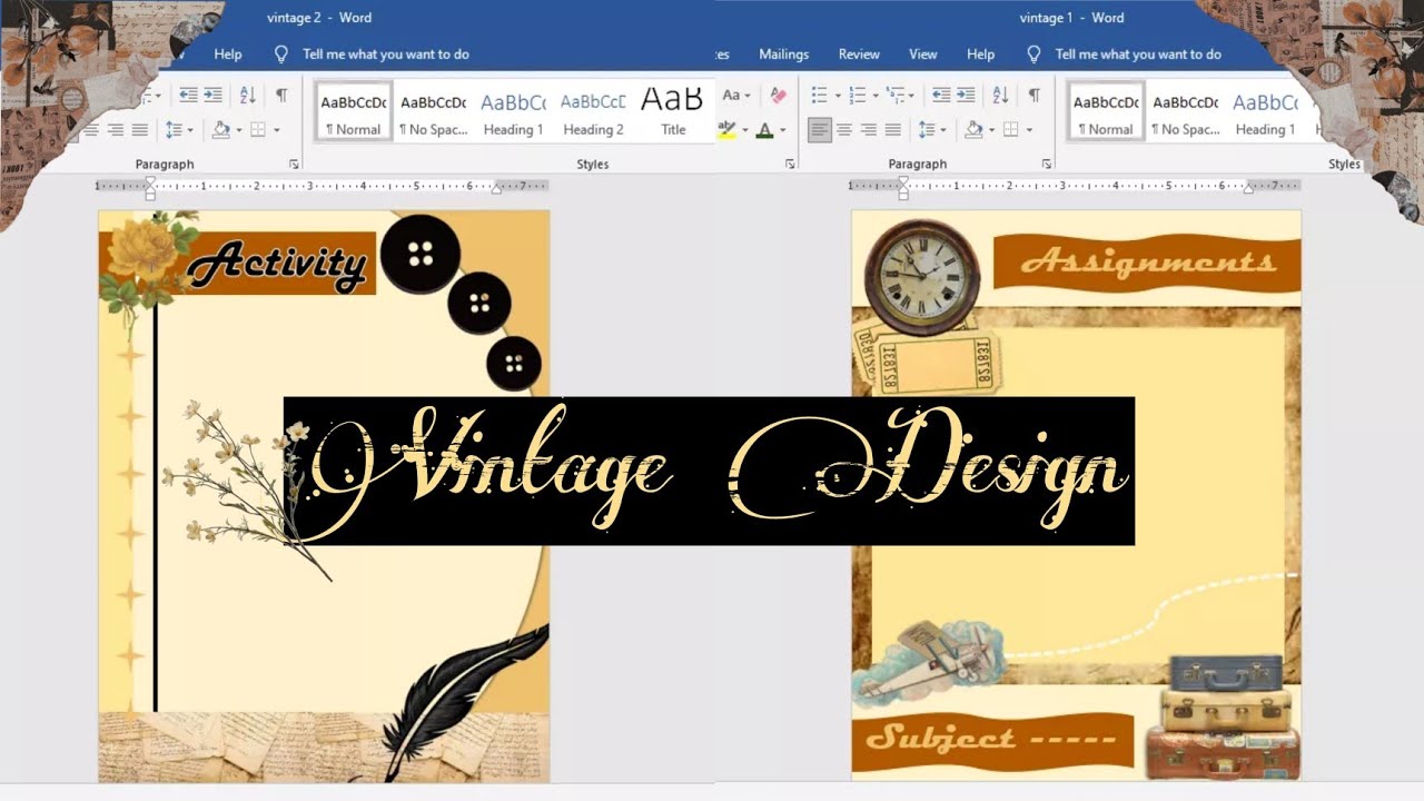 template word สวยๆ  New  ?️VINTAGE Design ideas using Microsoft Word for Projects | Ms Word Design |  Charlz Arts