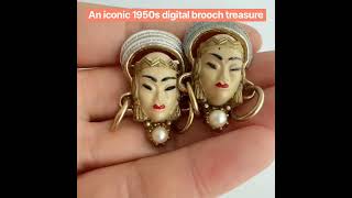 Vintage Selro Selini Thai Girl Brooch, 1950s Asian Princess Figural Pin #shorts Vintage Selro Selini Thai Girl Brooch, 1950s Asian Princess Figural Pin #shorts