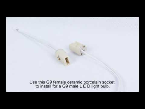 87655  G9 female Ceramic Socket with wires,