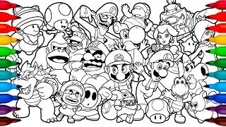 The SUPER MARIO Galaxy Movie Coloring Pages Satisfying Coloring Super Mario with all Characters