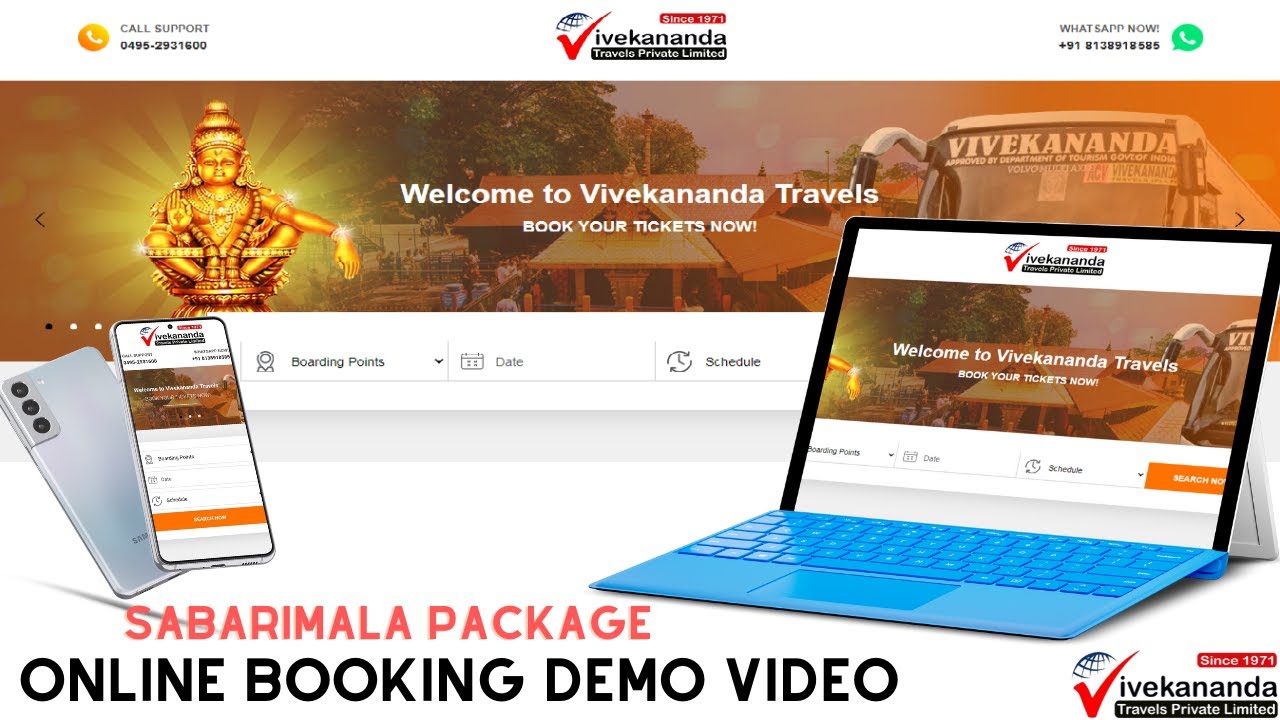 VIVEKANANDA TRAVELS SABARIMALA ONLINE SEAT BOOKING DEMO |വിവേകാനന്ദയുടെ ശബരിമല യാത്ര ഓൺലൈൻ ബുക്കിംഗ്