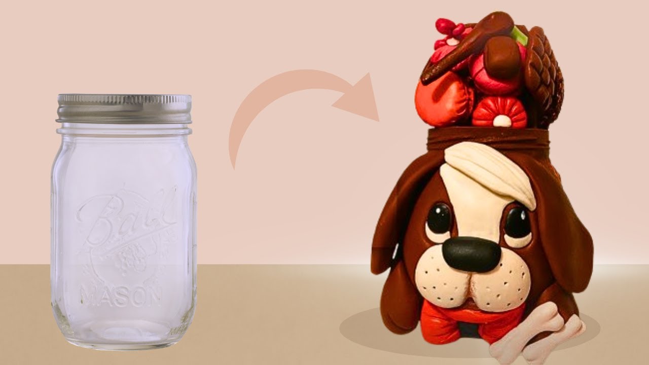 "DIY Decorative Candy Jar from Trash & Polymer Clay | Easy Upcycled Craft Idea 🍬♻️"