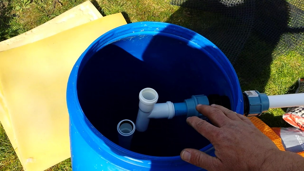 Filtr z beczki 120 litrowe. Do oczka wodnego.