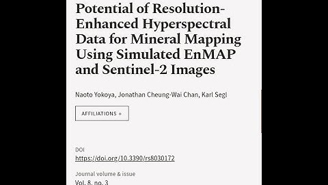 Potential of Resolution-Enhanced Hyperspectral Data for Mineral Mapping Using Simulat... | RTCL.TV