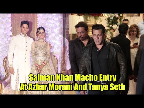 Salman Khan MACCHO Entry At Azhar Morani And Tanya Seth Wedding | Full Video