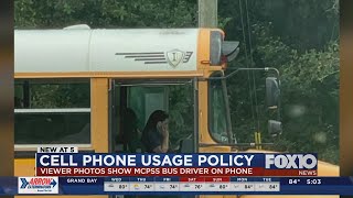 Bus driver using phone while on the job
