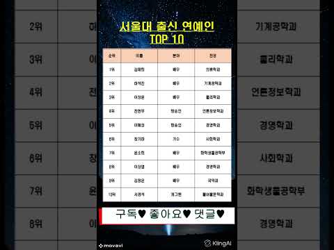 서울대 출신 연예인 TOP 10 #서울대 #고려대학교 #연세대 #랭킹 #순위 #연예인 #김태희