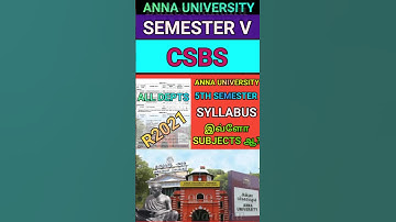 Anna University 5th Sem CSBS Syllabus #shorts #annauniversity #csbs #regulation2021 #syllabus #r2021