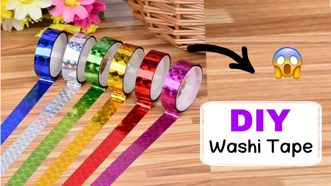 DIY-Homemade Glitter tape/ Glitter tape making at home/DIY Washi Tape/  Homemade 