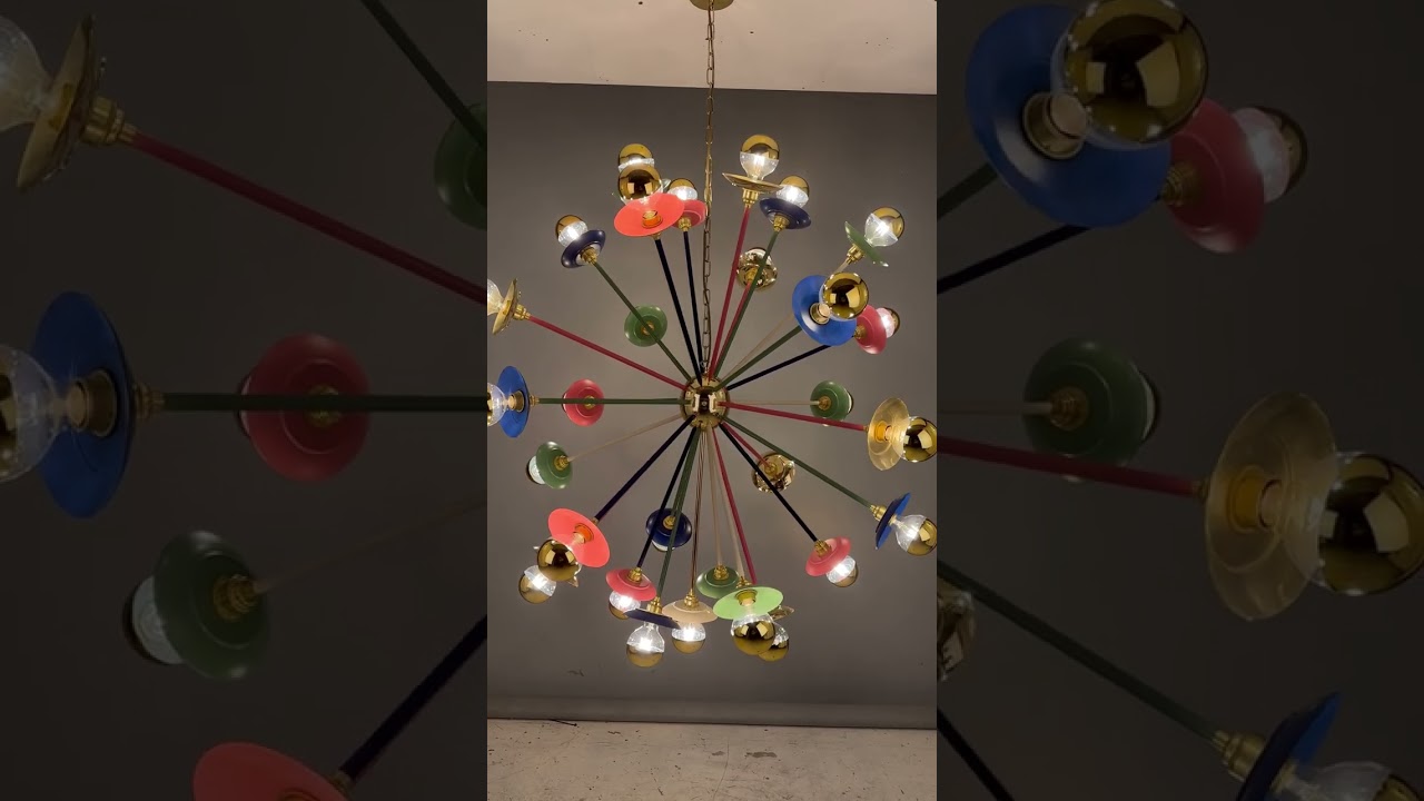 Tokyo Multi-Coloured 29-Arm Brass Sputnik Chandelier 47.25