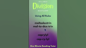Syllable Division Bootcamp: Syllabication Rules and Examples 3  (One Minute Reading Tutor)