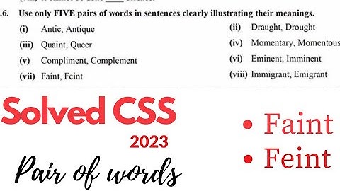 CSS 2023 precise and composition  | Faint & Feint meaning #csspreciandcompositionpaper  #css2023