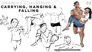 Fill the Page - Drawing Challenge #02: Carrying, Hanging & Falling || Grease Pencil in Blender 3.2