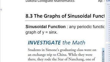 8.3 The Graphs of Sinusoidal Functions