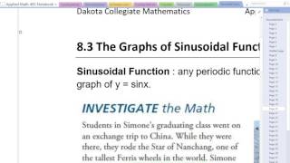 8.3 The Graphs of Sinusoidal Functions