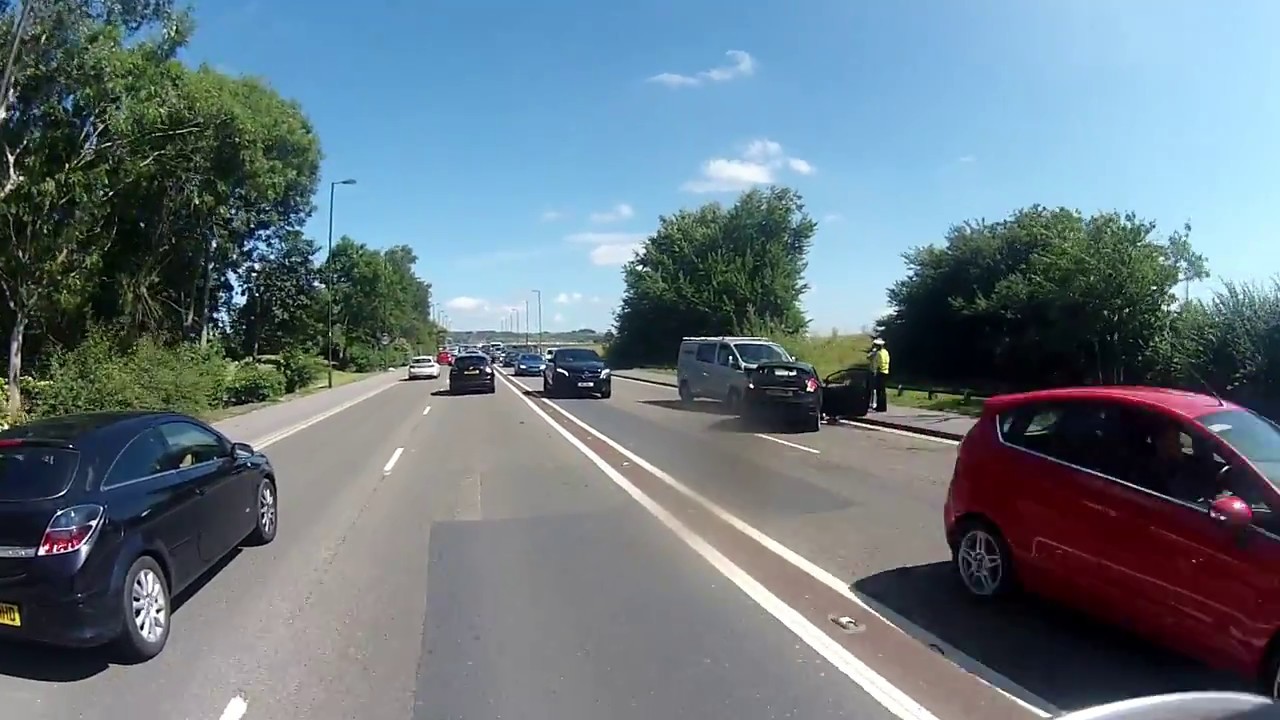 Head On Car Crash With Van Aftermath In Portsmouth Caught On Uk Dash ...