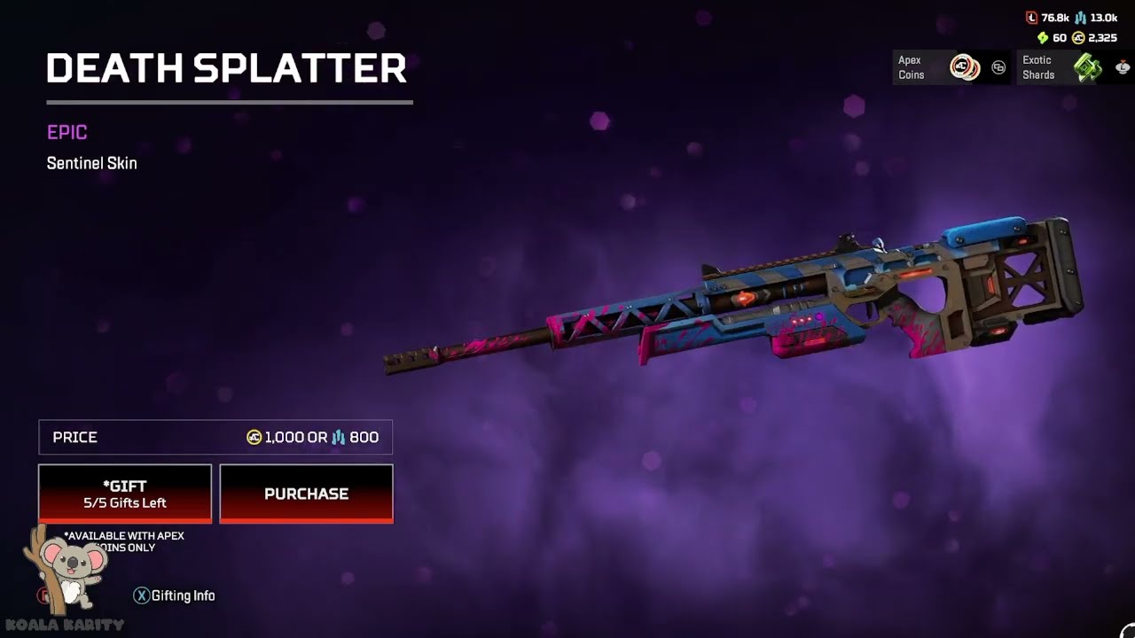 New Epic Skin, Sentinel (Death Splatter), S22 Techno Terror. [Apex Legends - Highlight - Oct.24]