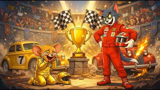 Tom Cat vs Jerry Mouse for the Golden Trophy! 🏆🚗