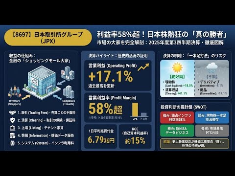 【8697】 日本取引所グループ（JPX）、大幅増益の真相を徹底解剖