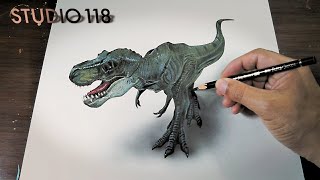 ジュラシックワールド ティラノサウルスをリアルに描いてみた Drawing Studio 118 Youtube