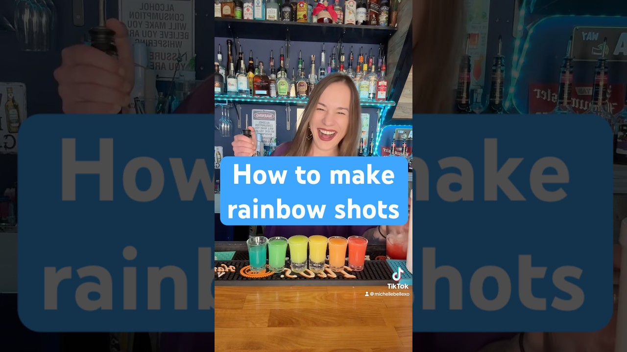 How to make rainbow shots! #bartender #partytricks