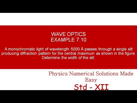 STANDARD XII - WAVE OPTICS  - EXAMPLE 7.10