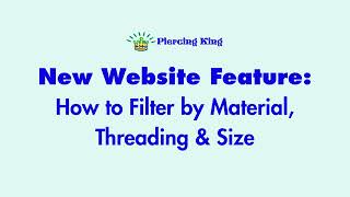 New Website Feature How to Filter by Material Threading Size