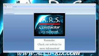 A.R.S. Contractor by Accu-Rix Software Promo Video Ars Software Demo