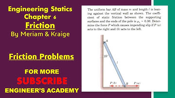 Determine the force P which causes impending slip. | Chapter 6: Friction | Engineers Academy