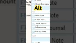 Tally Shortcut Keys Alt and Ctrl keys in Voucher | Tally Prime Useful Shortcuts #tallyprime #tally screenshot 2