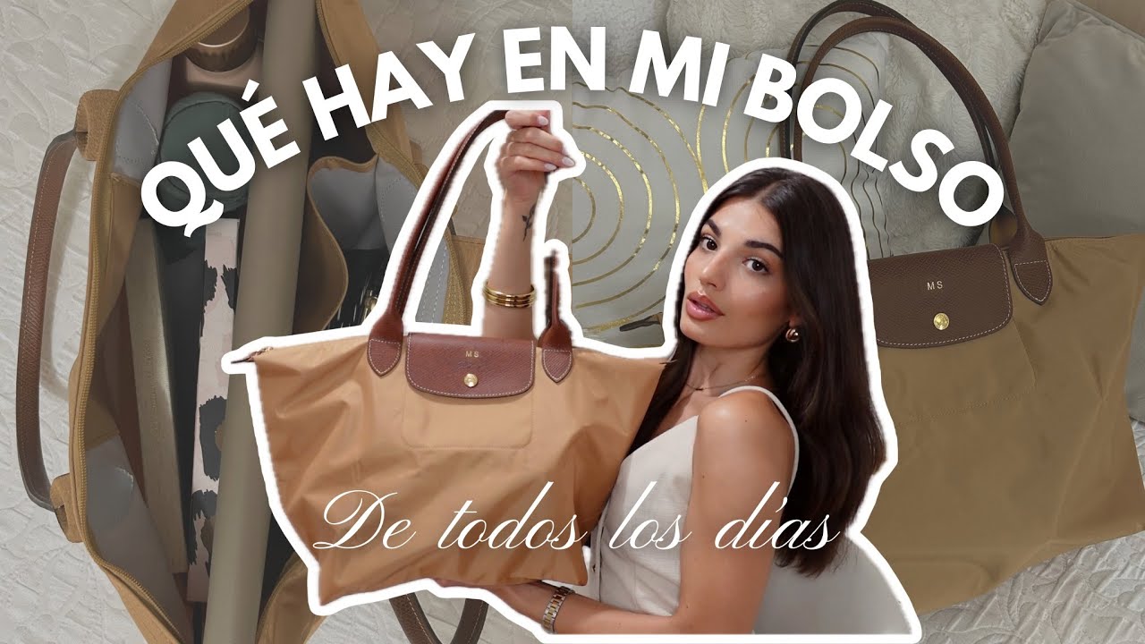 Qué hay en mi bolso 2024 👜🎧 | mis esenciales de todos los días (Longchamp Le Pliage)
