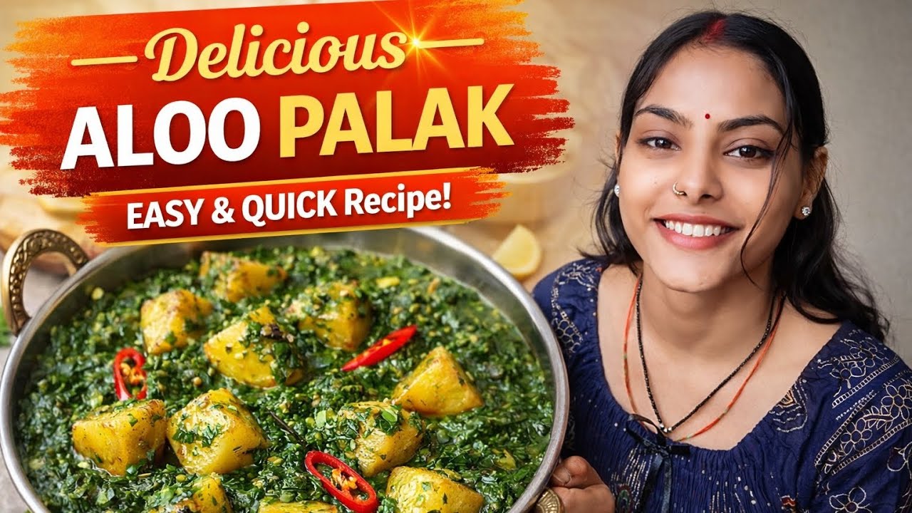 Palak Aloo ki Sabji 😋 | 10 Minute Healthy Recipe | इतना टेस्टी कि बार-बार बनाएंगे
