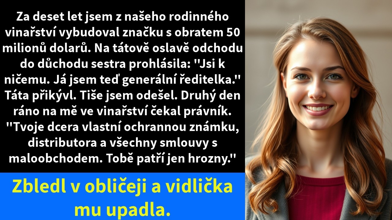 V den, kdy mě měla moje rodina konečně uznat, mě moje sestra veřejně prohlásila za bezcennou. Stála před padesáti svědky, včetně distributorů, kteří podepsali smlouvy, jež jsem vybudoval, a řekla:...