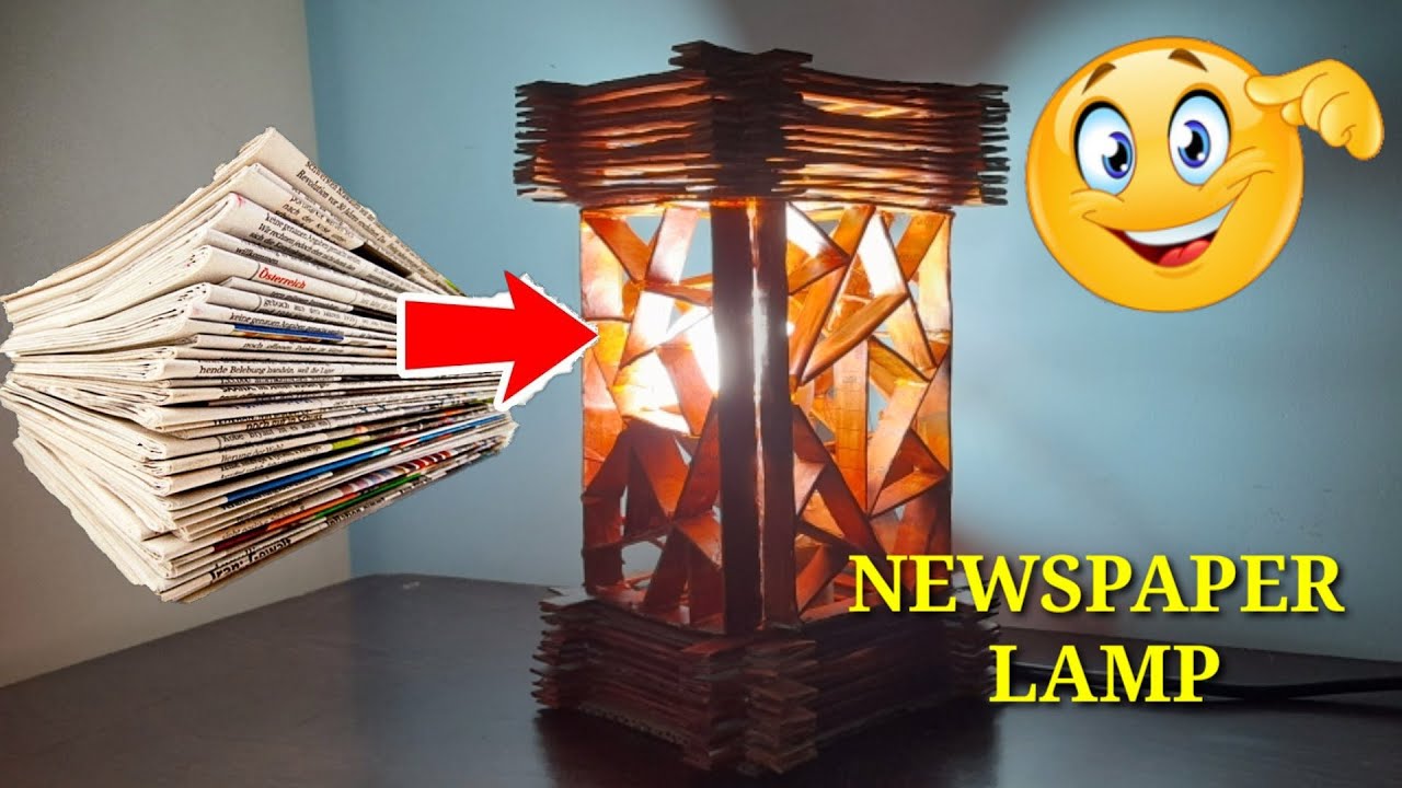 Newspaper Bed lamp DIY Newspaper lamp Hand made Best out of Waste