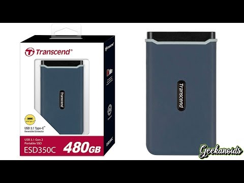 SSD externe Transcend ESD300C - SSD - 1 To - externe (portable) - USB 3.2  Gen 2x1 (USB-C connecteur) - bleu ciel