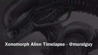 Xenomorph Timelapse In Procreate by John McDavitt.