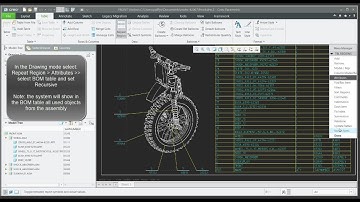 Creo Drawing tutorial: How to create the full list of an Assembly items